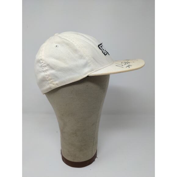 Fox Racing FlexFit Hat Embroidered Logo White SZ S/M Autographed Stains - Picture 6 of 11